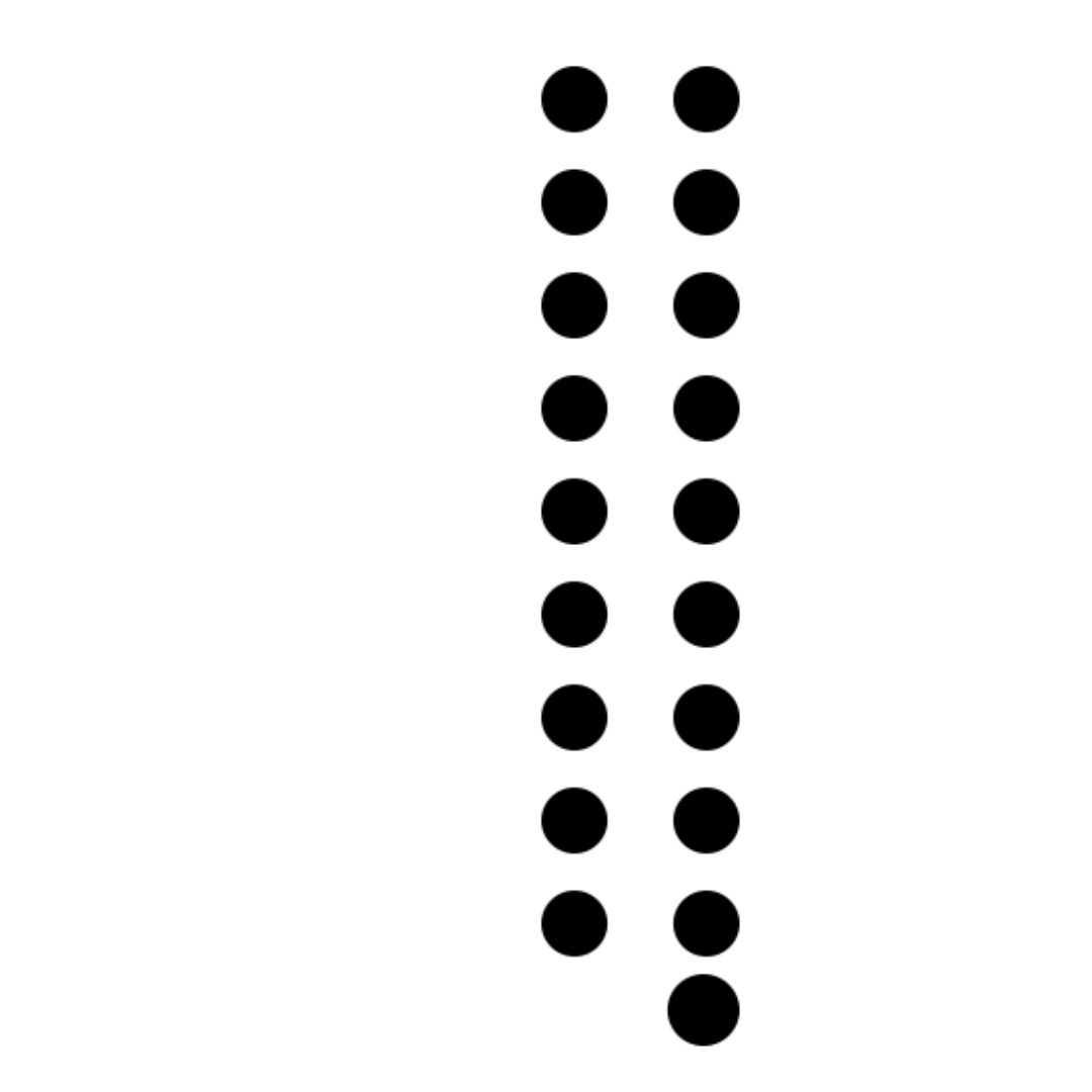 In this project, I kind of don't know what I need to do or what kind of data I could use, so I heavily relied on designer Giorgia Lupi's Personal Data survey. By following the instructions, I added as many dots as my current age.